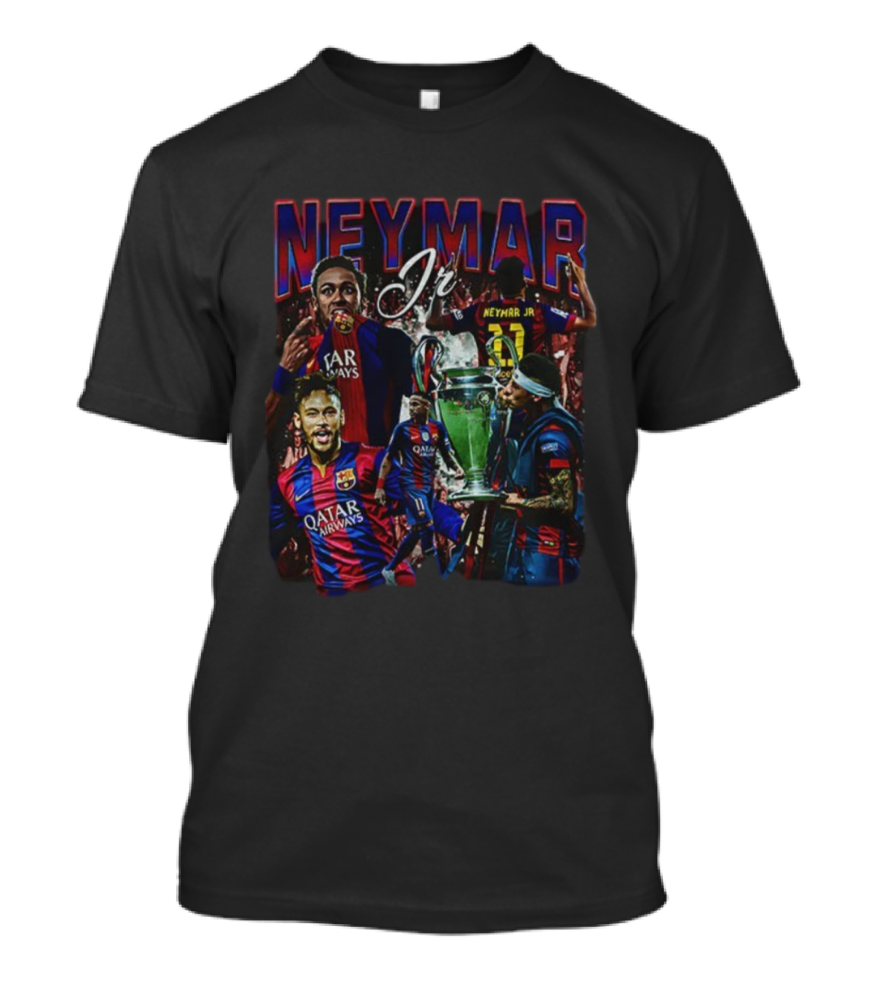 Neymar Jr Barcelona FC Champions League Trophy Qatar Airways T-Shirt