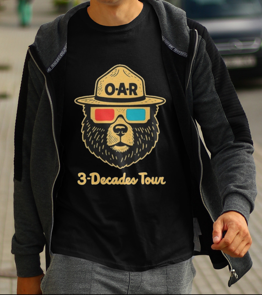 OAR Of A Revolution 3 Decades Tour Bear With Hat And 3D Glasses 2025 2026 T-Shirt
