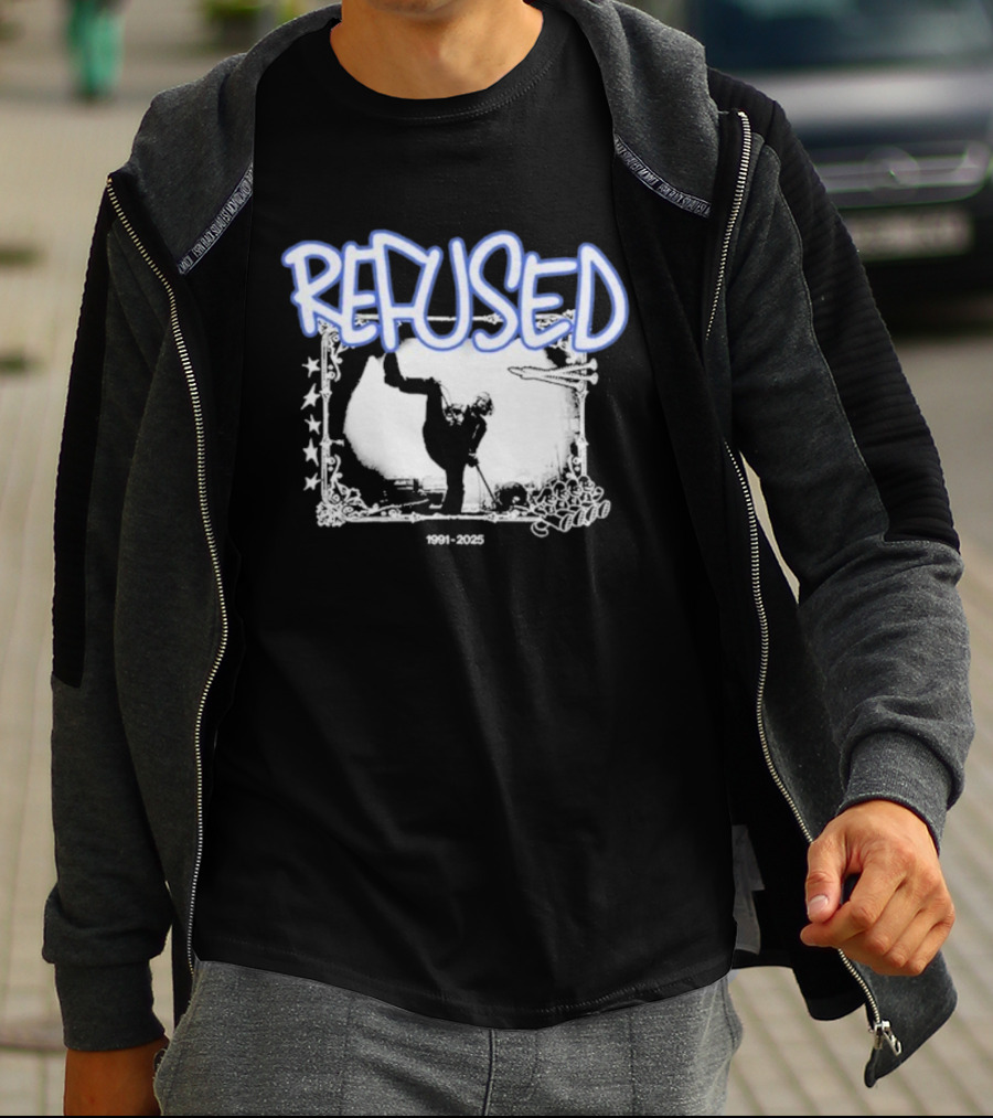 Refused The Final Show 1991 2025 Graffiti Style With Kickboxing Silhouette And Stars T-Shirt