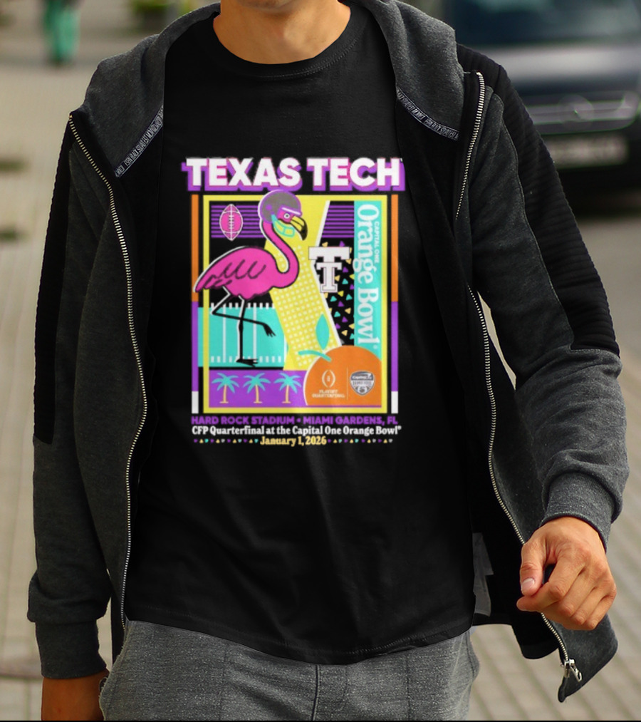 Texas Tech Red Raiders 2025 College Football Playoff Orange Bowl January 2 Miami T-Shirt