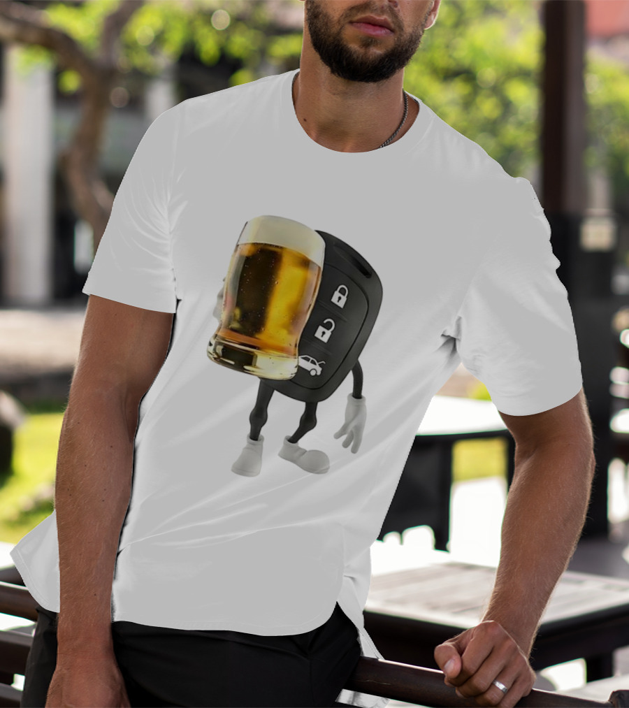 Beer Glass Car Key Locks T-Shirt