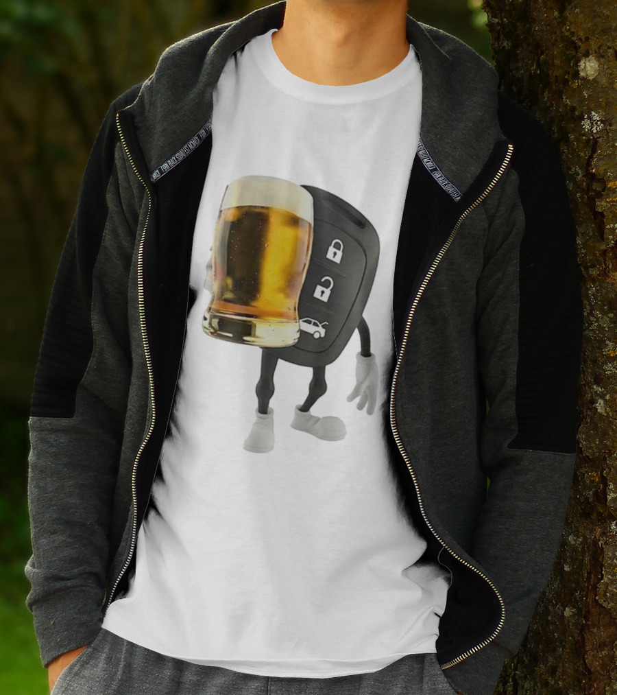 Beer Glass Car Key Locks T-Shirt