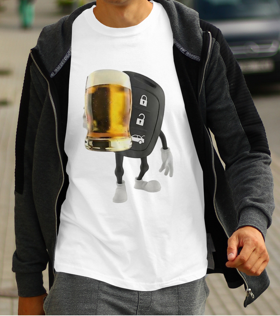 Beer Glass Car Key Locks T-Shirt