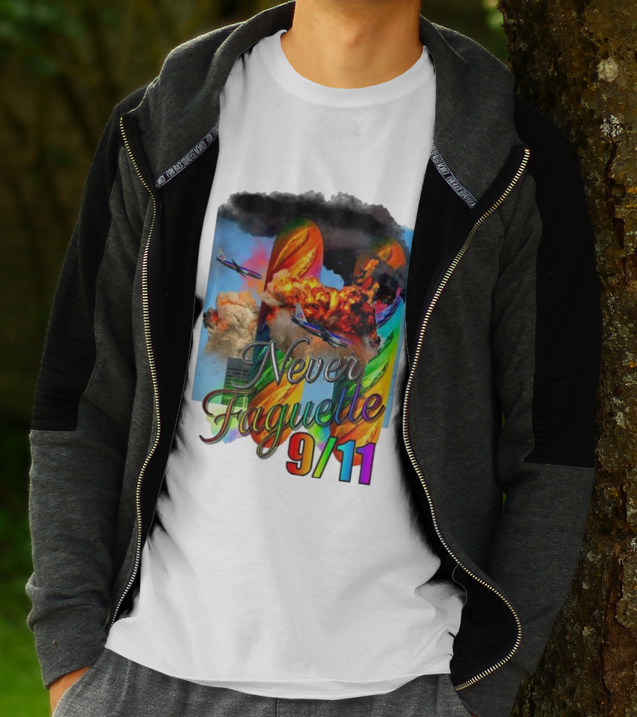 Never Faguette 9 11 The Plane Crashed Into The Bread T-Shirt