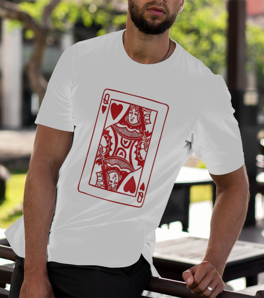 Queen Of Hearts Card Playing Poker Symbol T-Shirt