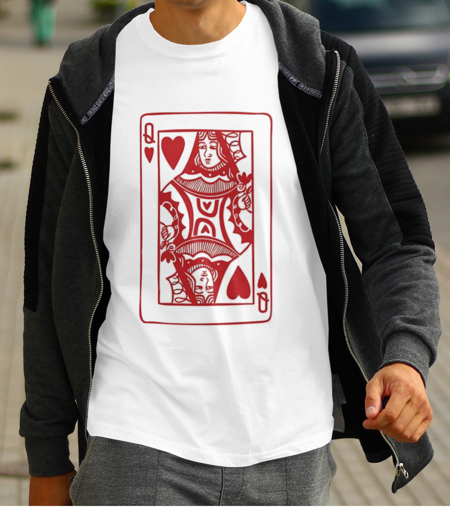 Queen Of Hearts Card Playing Poker Symbol T-Shirt