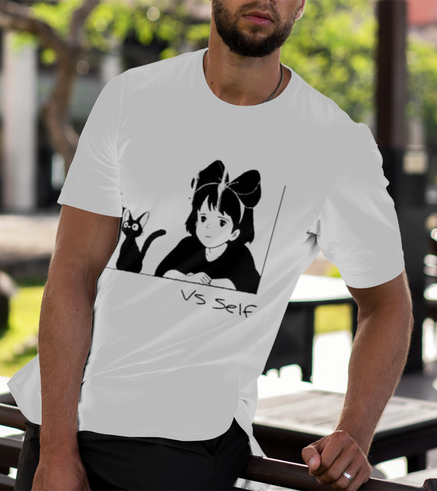 Vs Self Cat Girl Anime Style Bow Figure With Cat T-Shirt