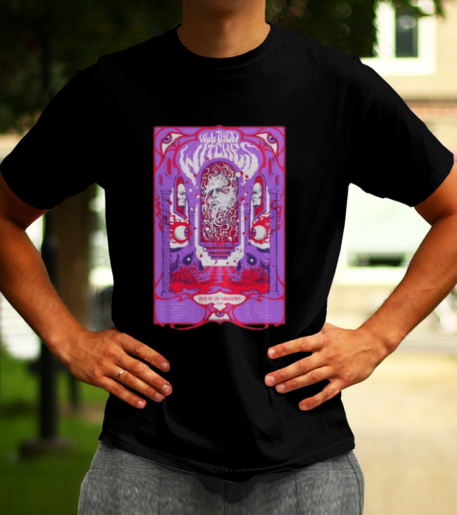 All Them Witches House Of Mirrors 2026 Spring Tour Dates Red Purple Psychedelic T-Shirt