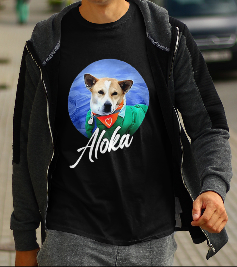 Aloka Dog Walk Heart Bandana Peaceful Canine T-Shirt