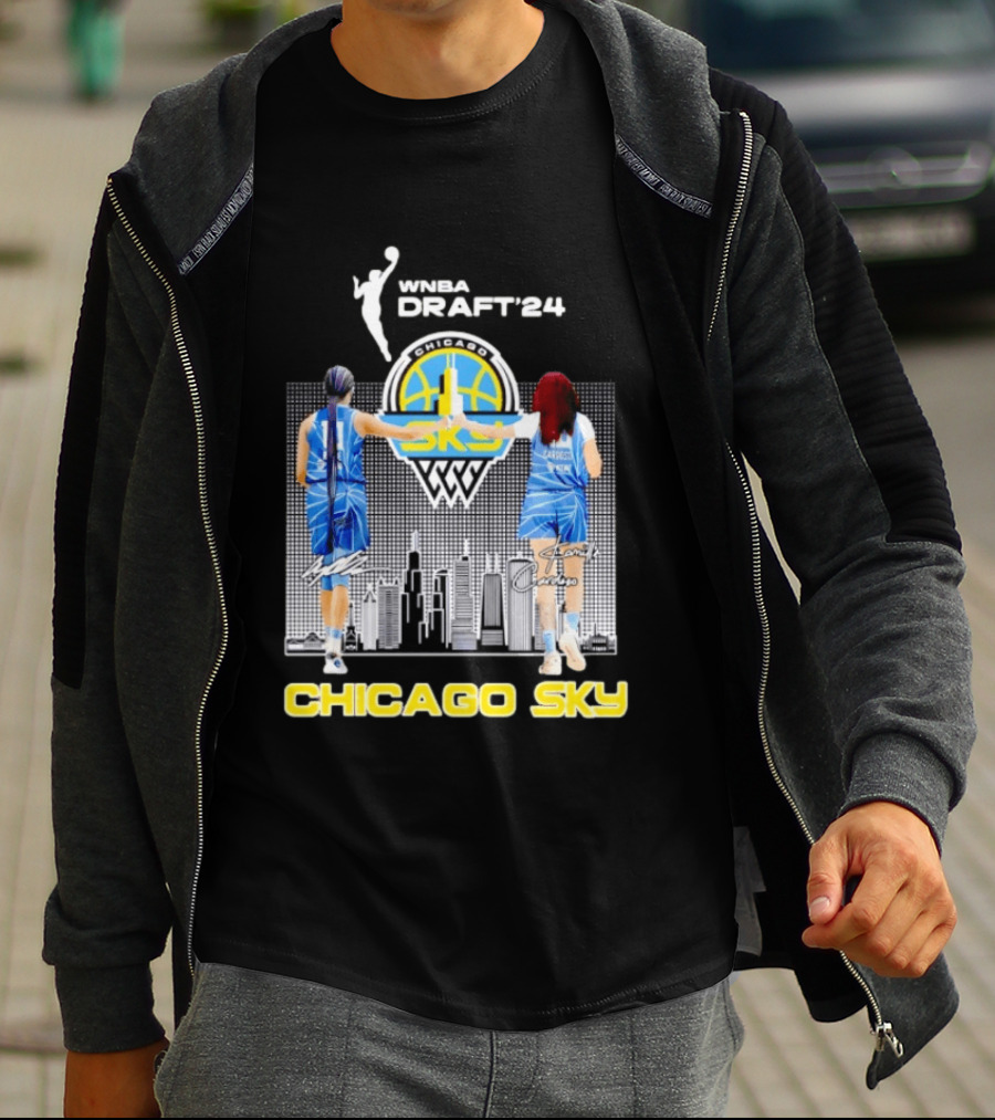 WNBA Draft 2024 Angel Reese Kamilla Cardoso Chicago Sky Team T-Shirt