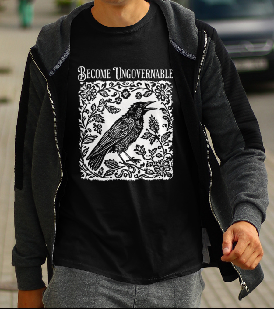 Become Ungovernable Bird Floral T-Shirt