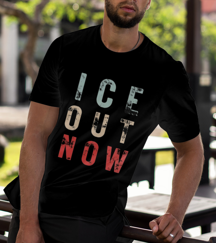 ICE Out Now Distressed T-Shirt