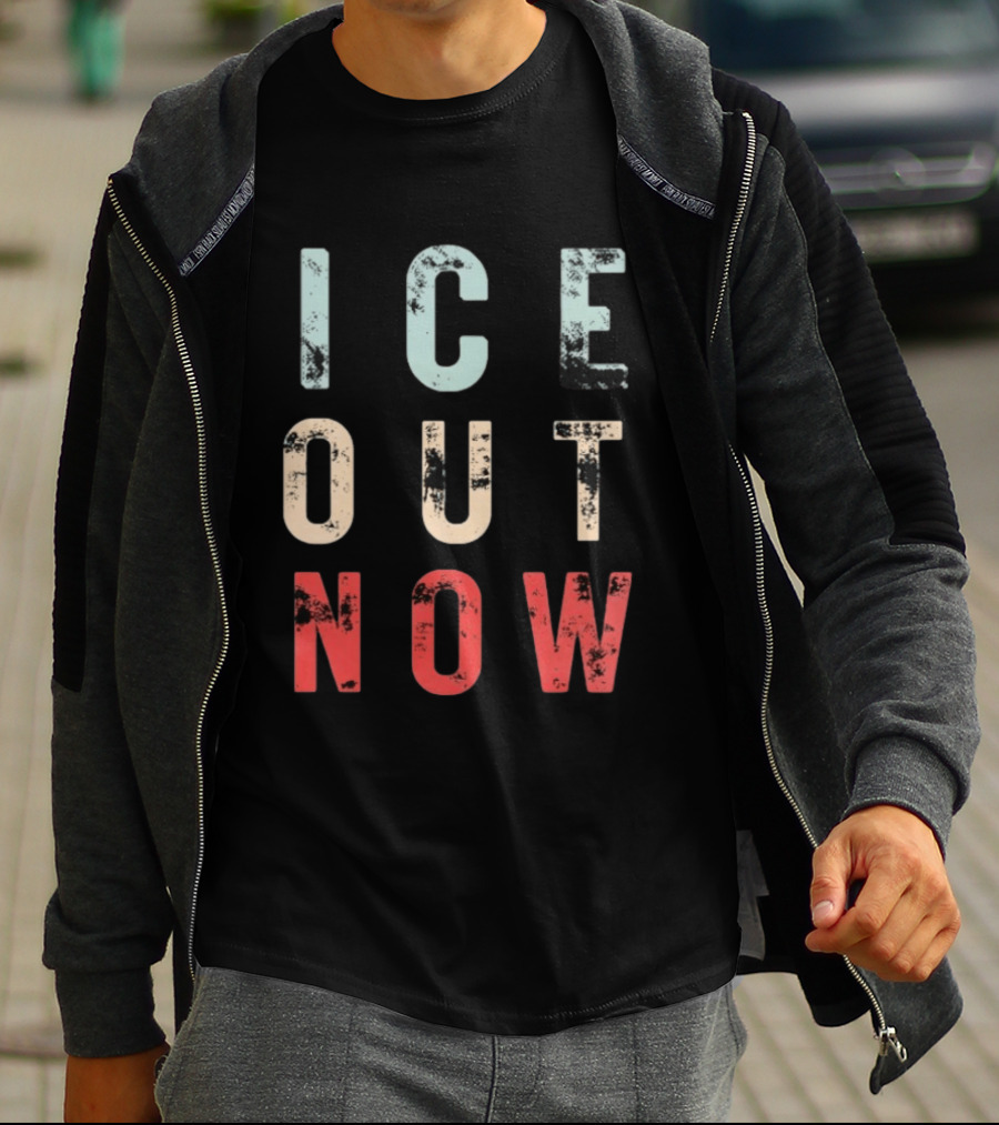ICE Out Now Distressed T-Shirt
