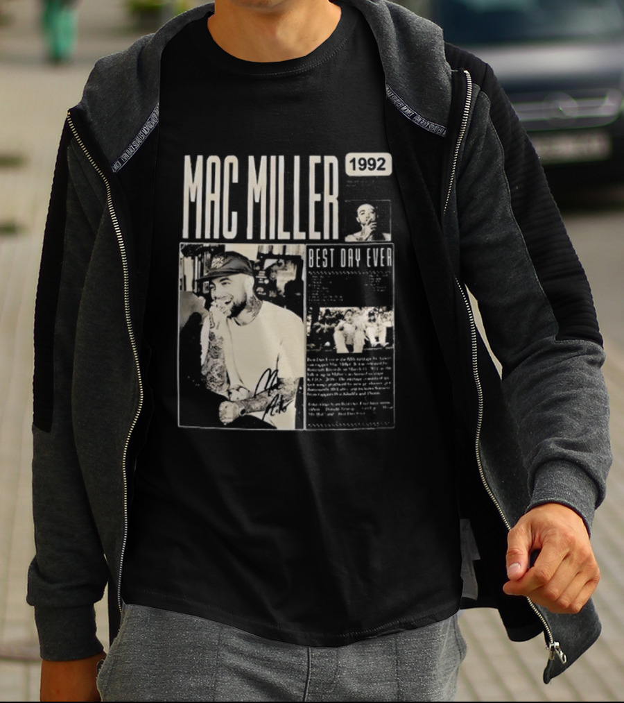 Mac Miller Best Day Ever 1992 Newspaper T-Shirt