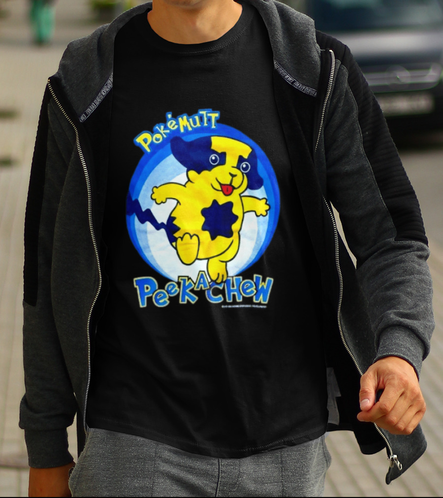 Pokemutt Peekachew Classic Fun Character Mashup T-Shirt