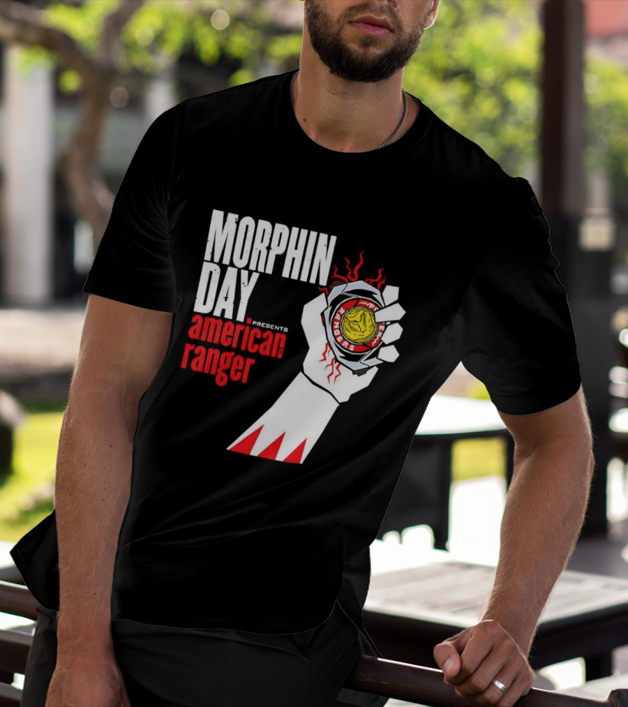 Power Rangers Morphin Day Presents American Ranger Power Coin Action T-Shirt