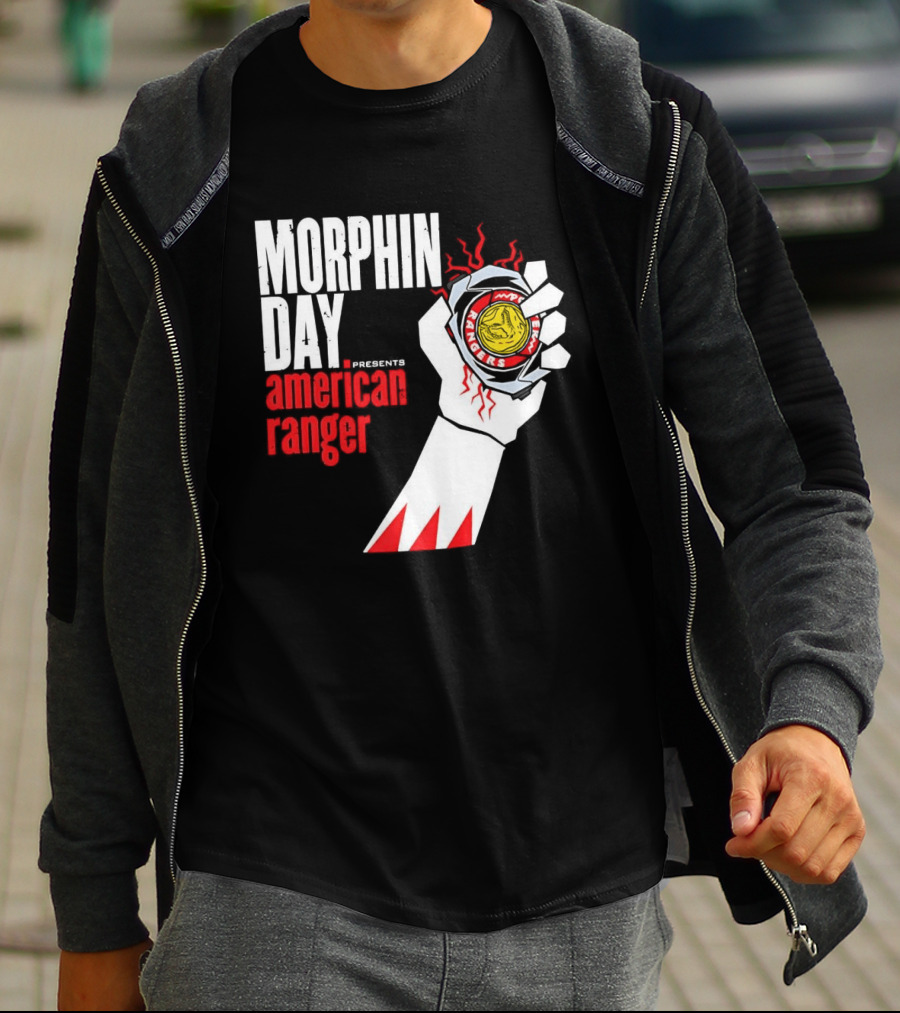 Power Rangers Morphin Day Presents American Ranger Power Coin Action T-Shirt