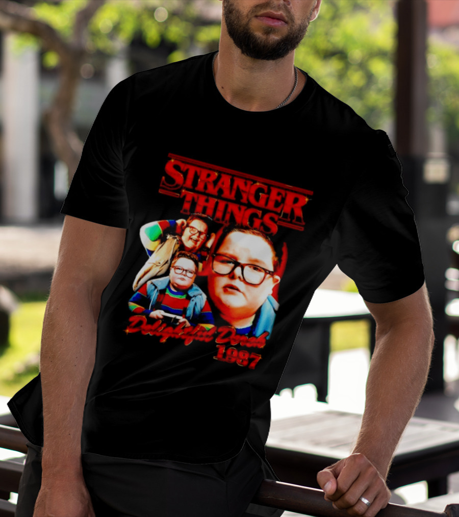 Stranger Things Delightful Derek 1987 Collage Montage T-Shirt