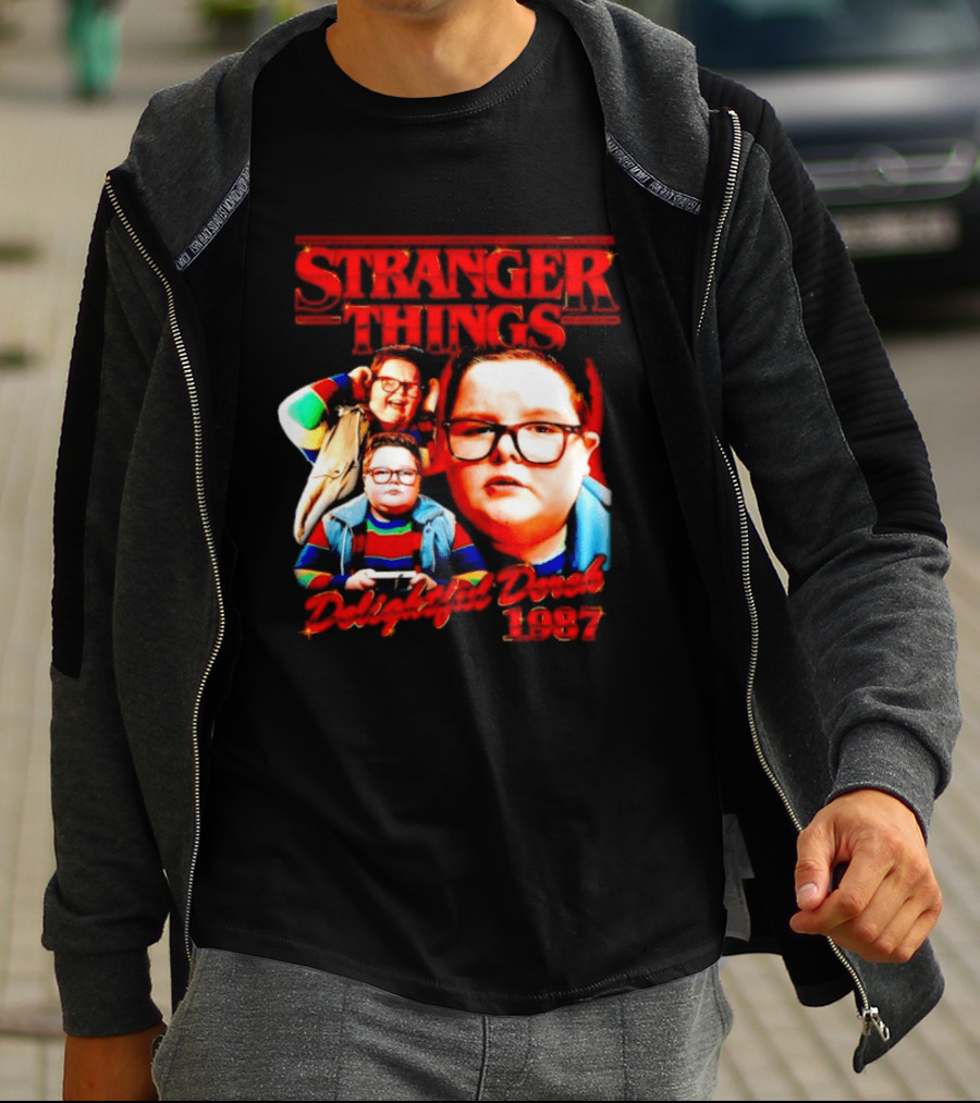 Stranger Things Delightful Derek 1987 Collage Montage T-Shirt