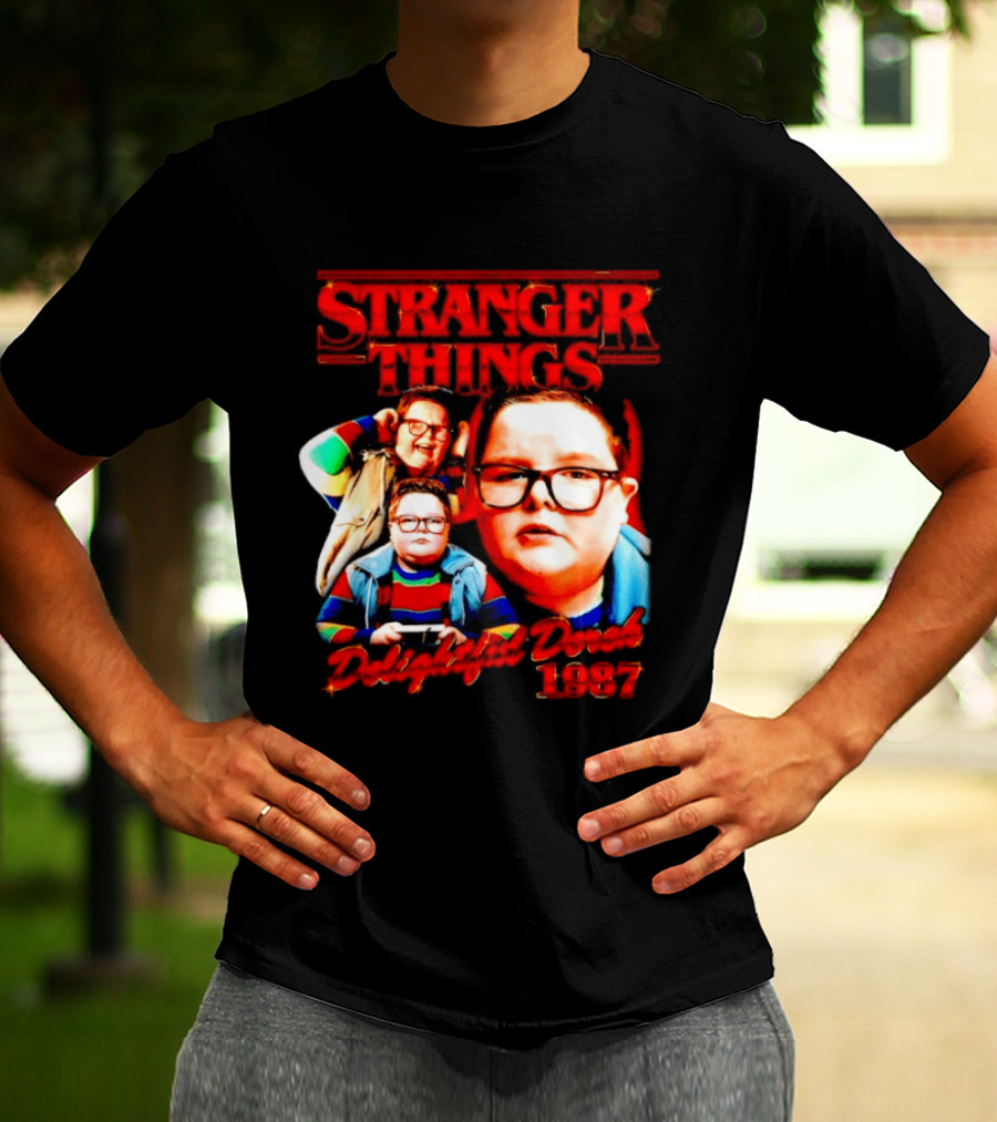 Stranger Things Delightful Derek 1987 Collage Montage T-Shirt