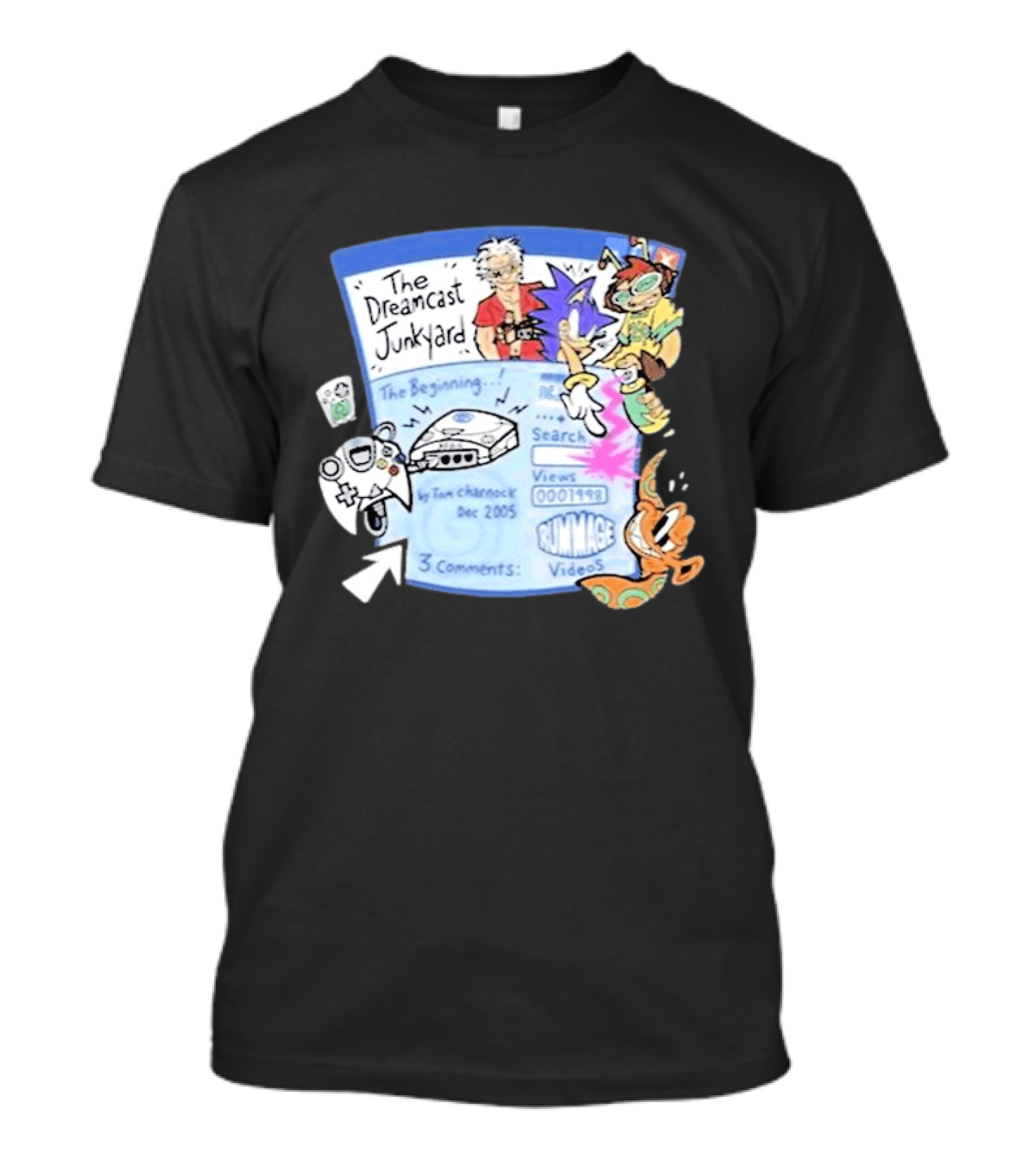 The Dreamcast Junkyard Animated AF Dec 2005 Tom Charnock Rummage Videos T-Shirt