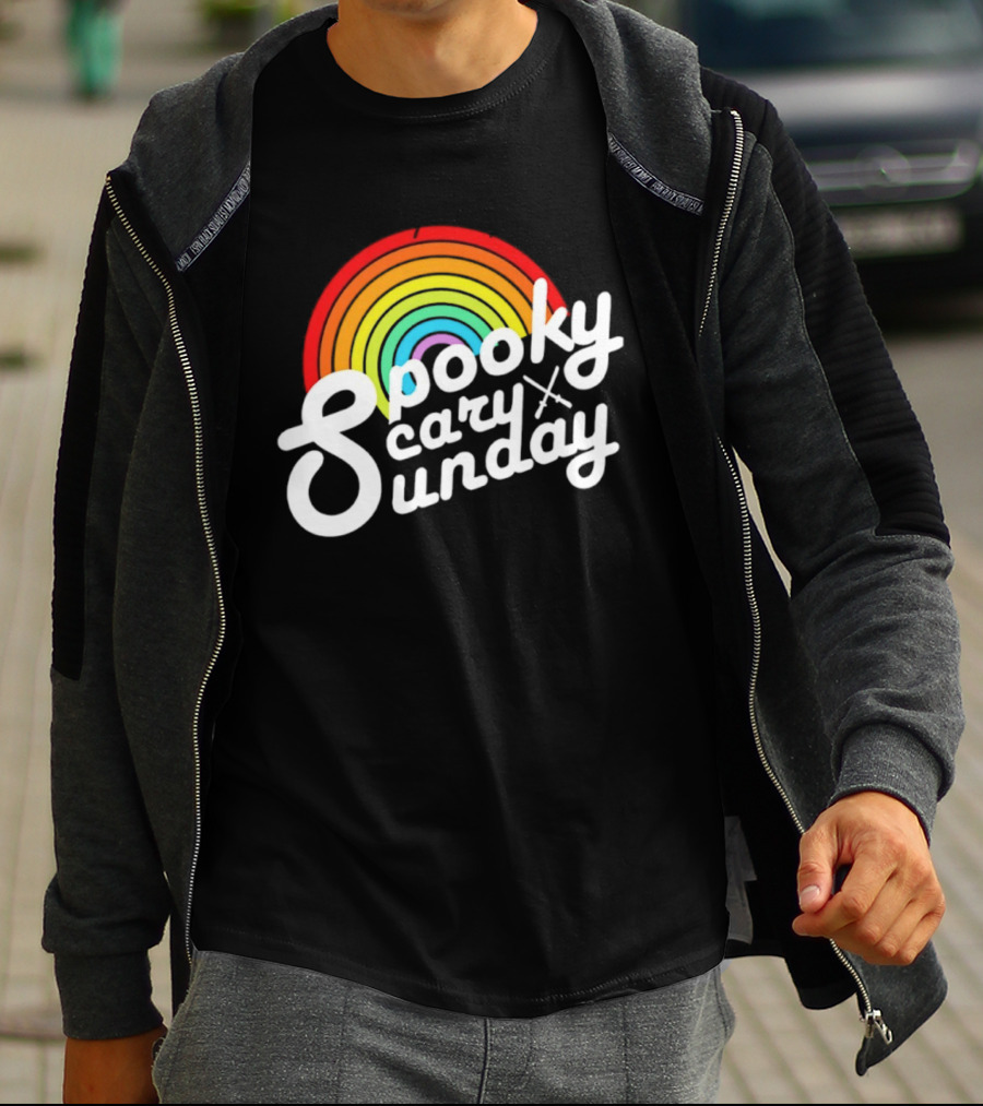 Coryxkenshin Spooky Scary Sunday Rainbow T-Shirt