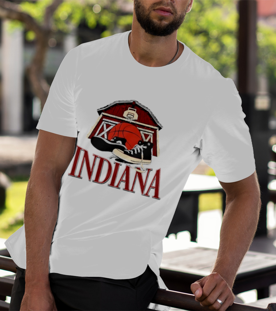 Heartland Hoops Indiana Basketball Barn Sneakers T-Shirt