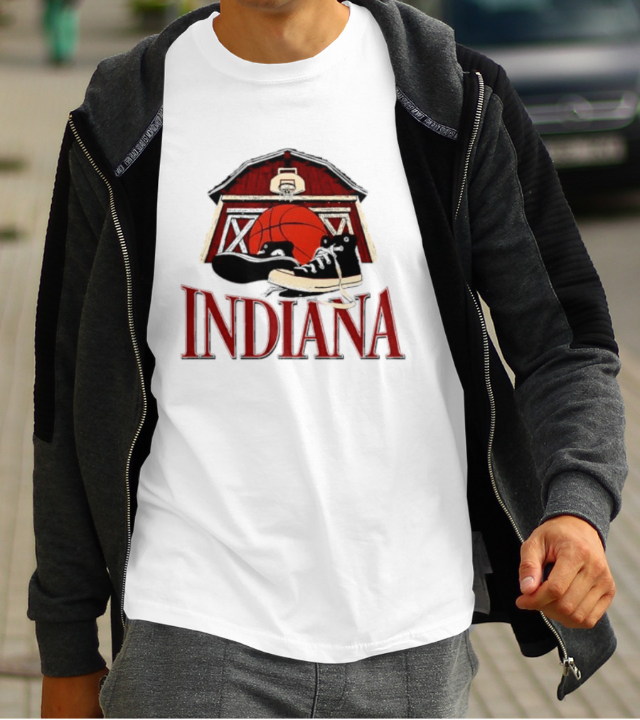 Heartland Hoops Indiana Basketball Barn Sneakers T-Shirt