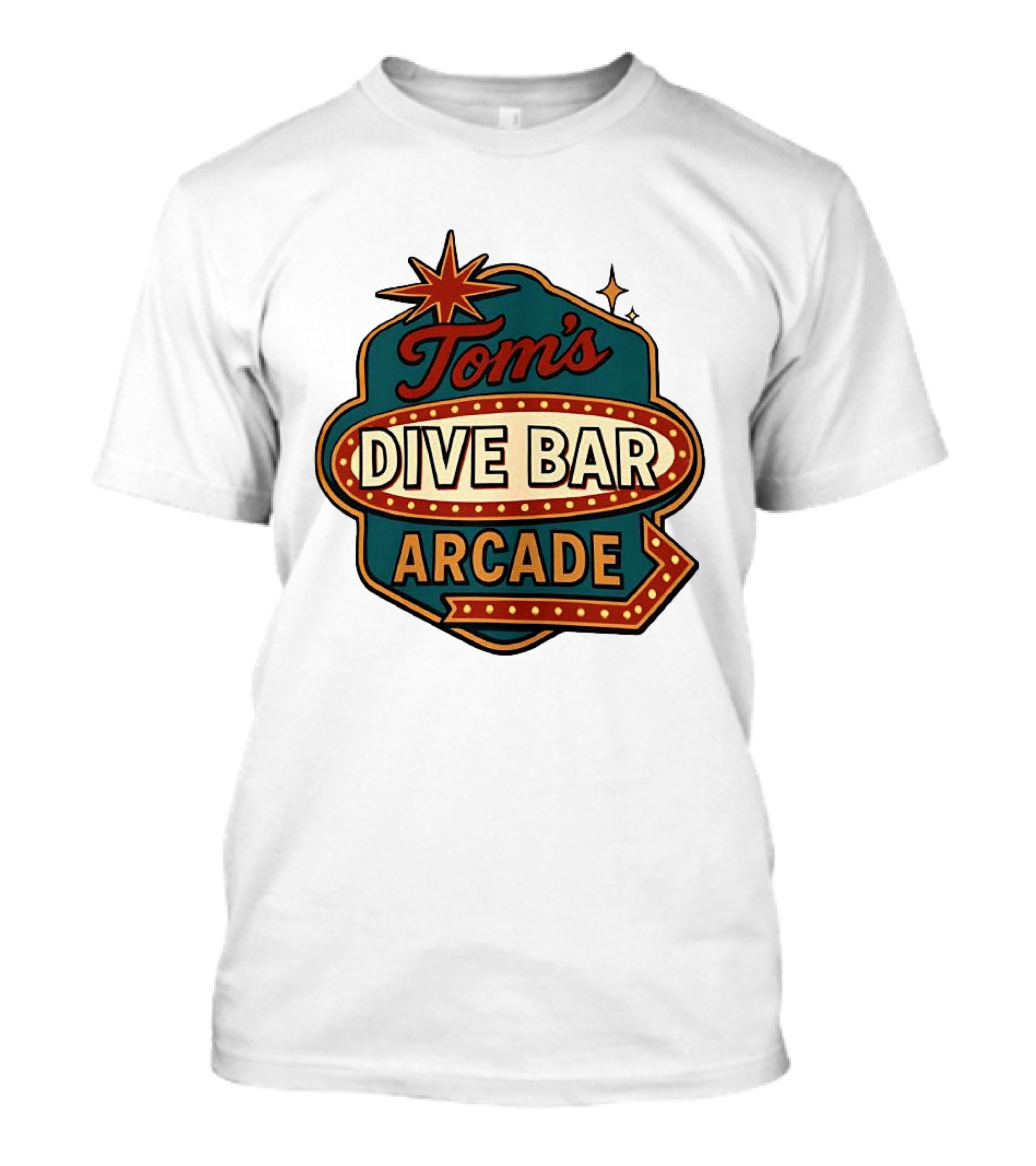 Tom's Dive Bar Arcade Retro Sign Neon T-Shirt