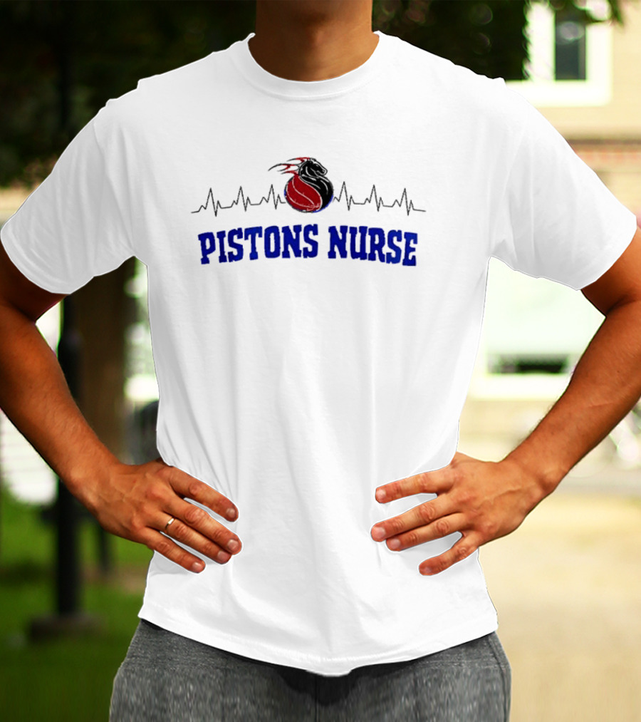 Detroit Pistons Nurse Heartbeat T-Shirt