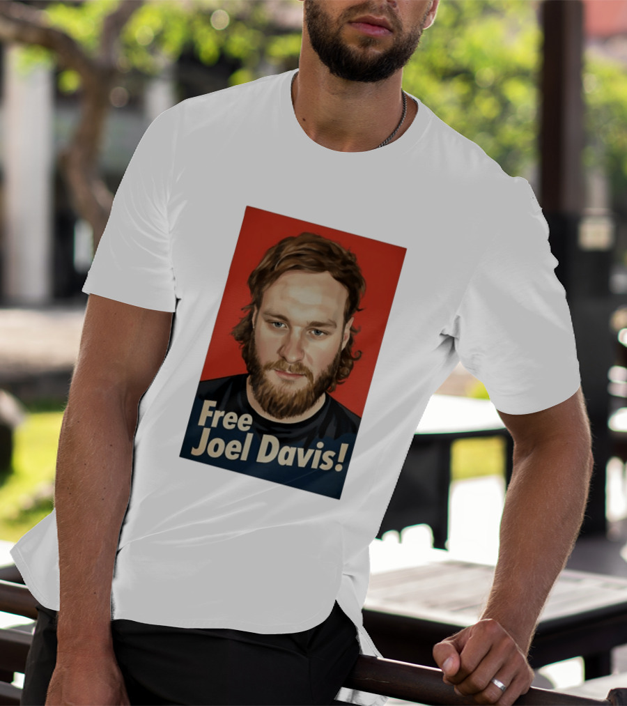 Free Joel Davis Bold Portrait Red T-Shirt