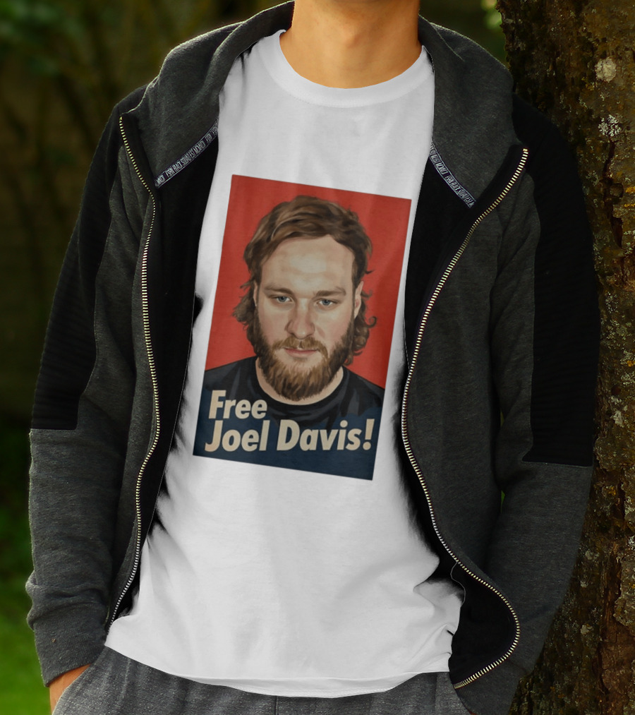 Free Joel Davis Bold Portrait Red T-Shirt