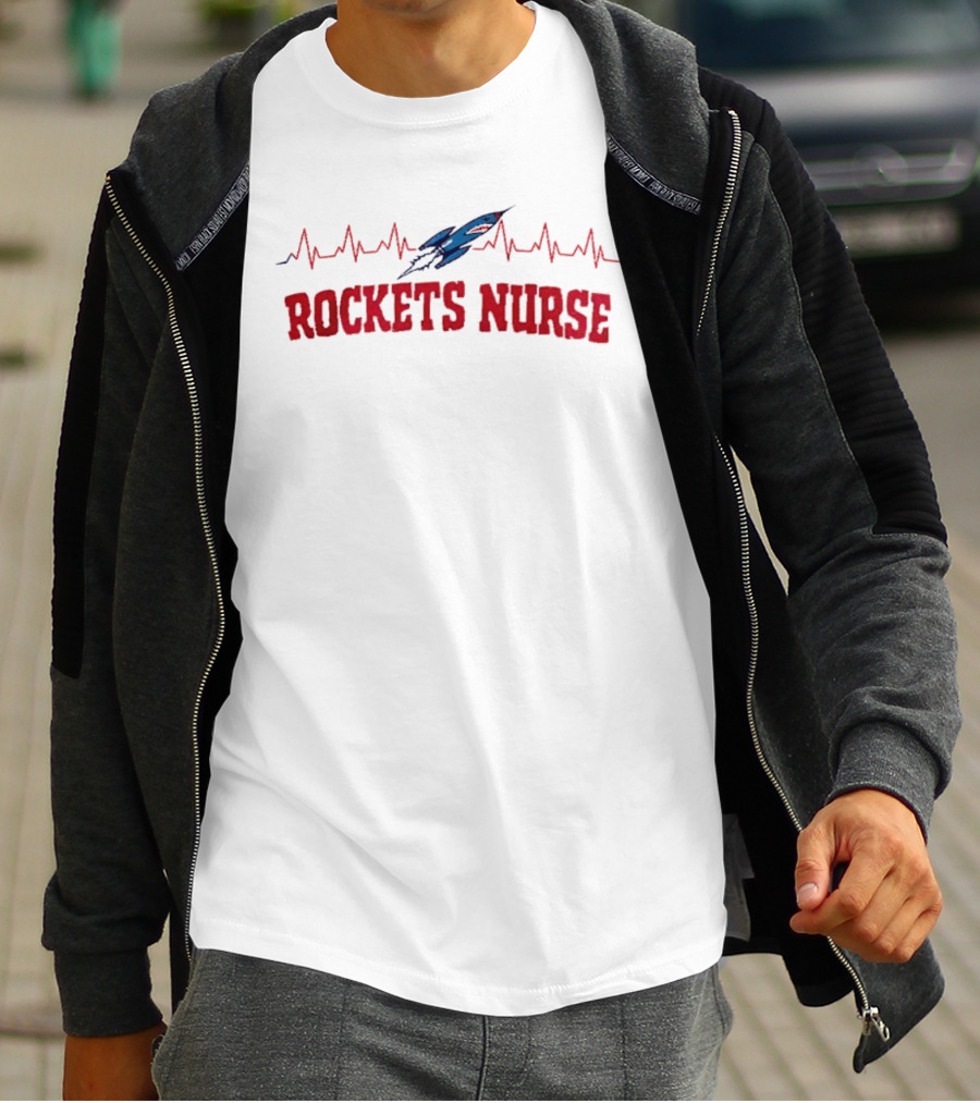 Houston Rockets Nurse Appreciation Month Heartbeat Rocket T-Shirt