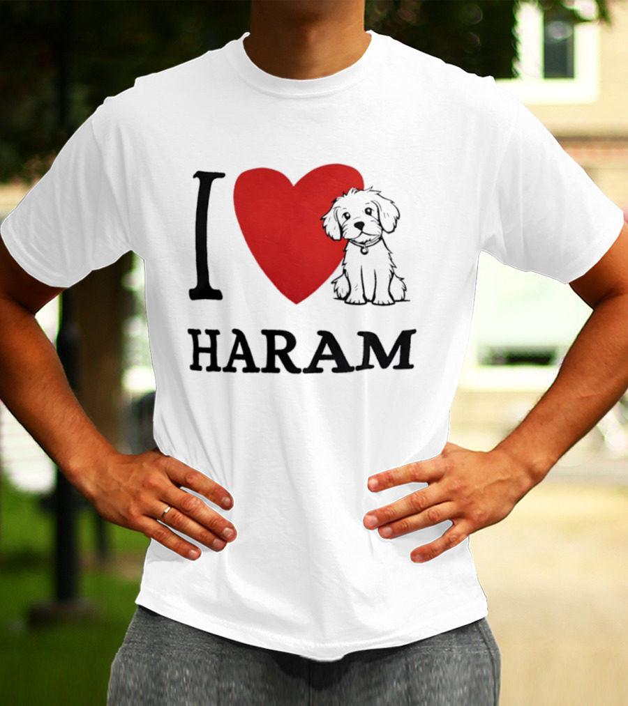 I Love Haram Cute Dog Heart T-Shirt