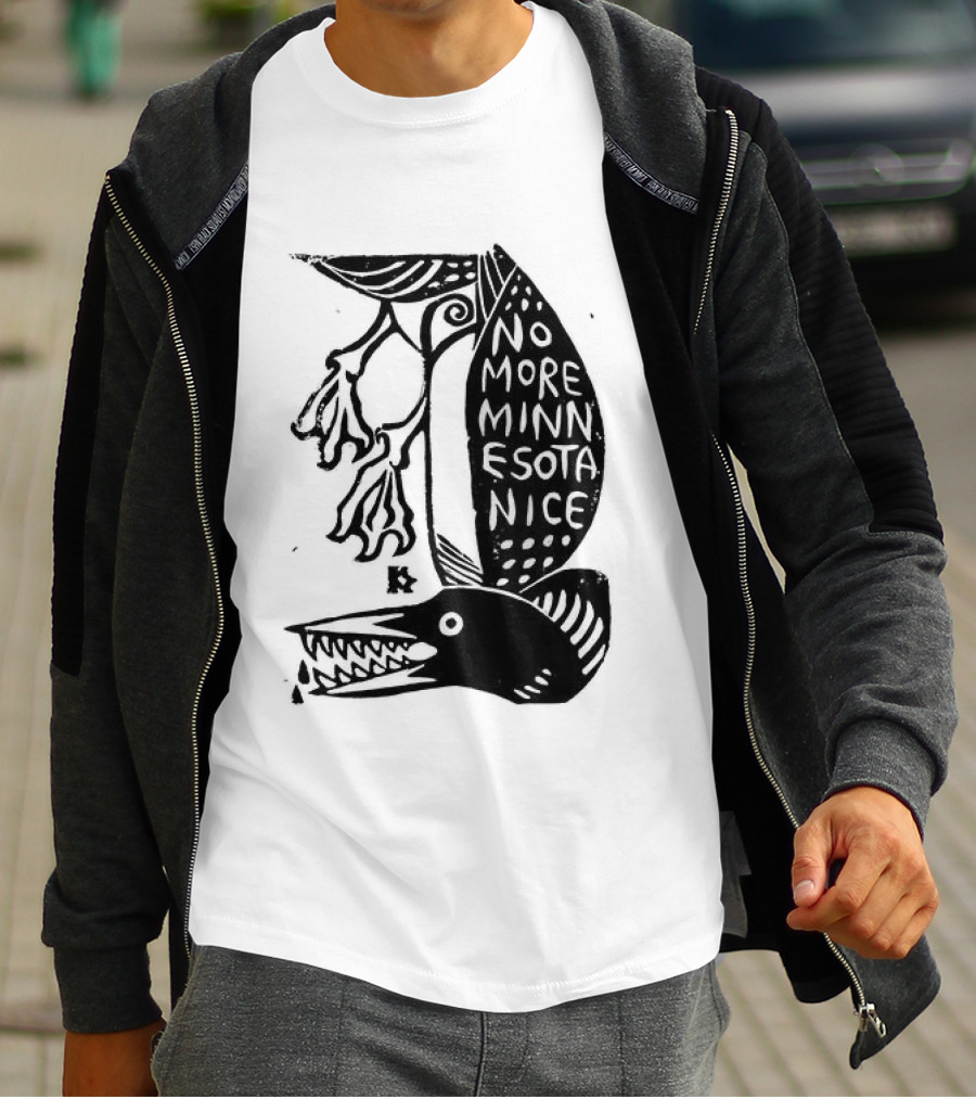 No More Minnesota Nice Owl Kicking Letter M T-Shirt