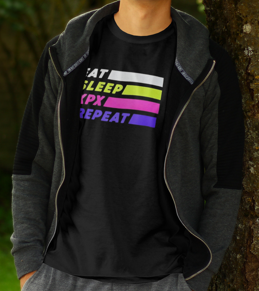 Eat Sleep XPX Repeat Lines Neon Text Blocks T-Shirt