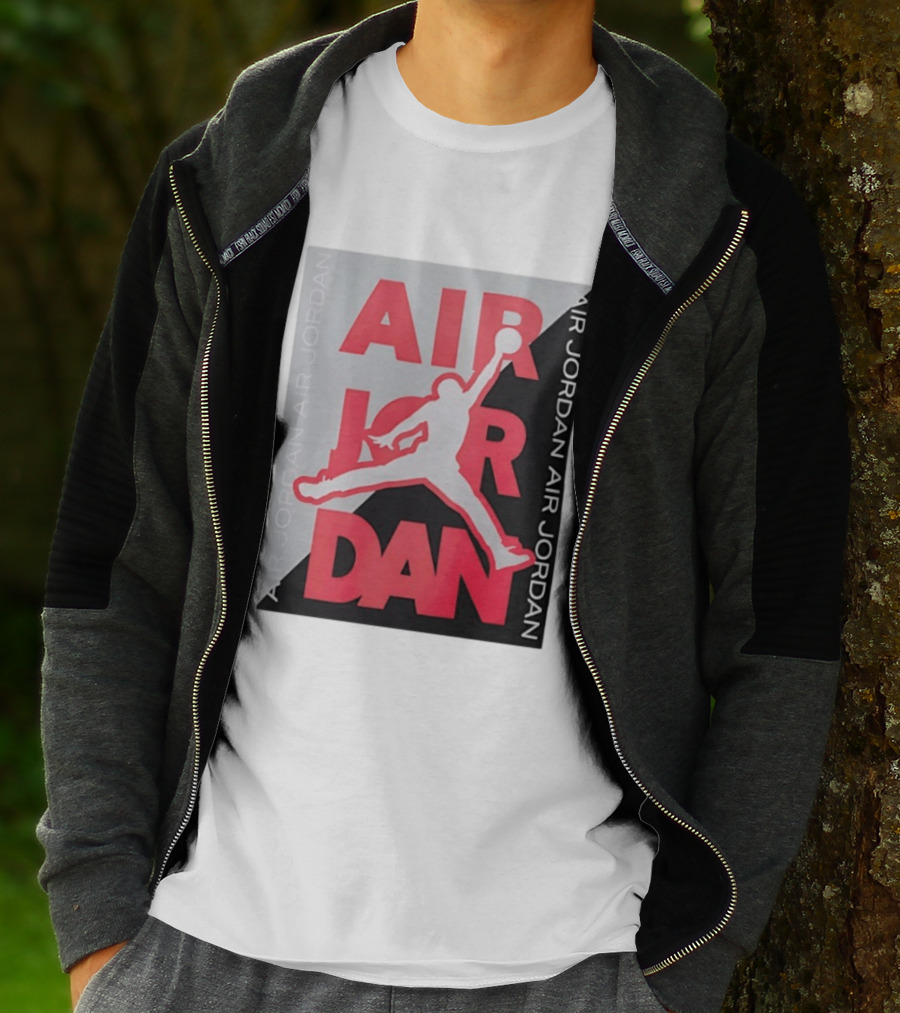 Air Jordan Repeat Jump Silhouette Red And Black T-Shirt