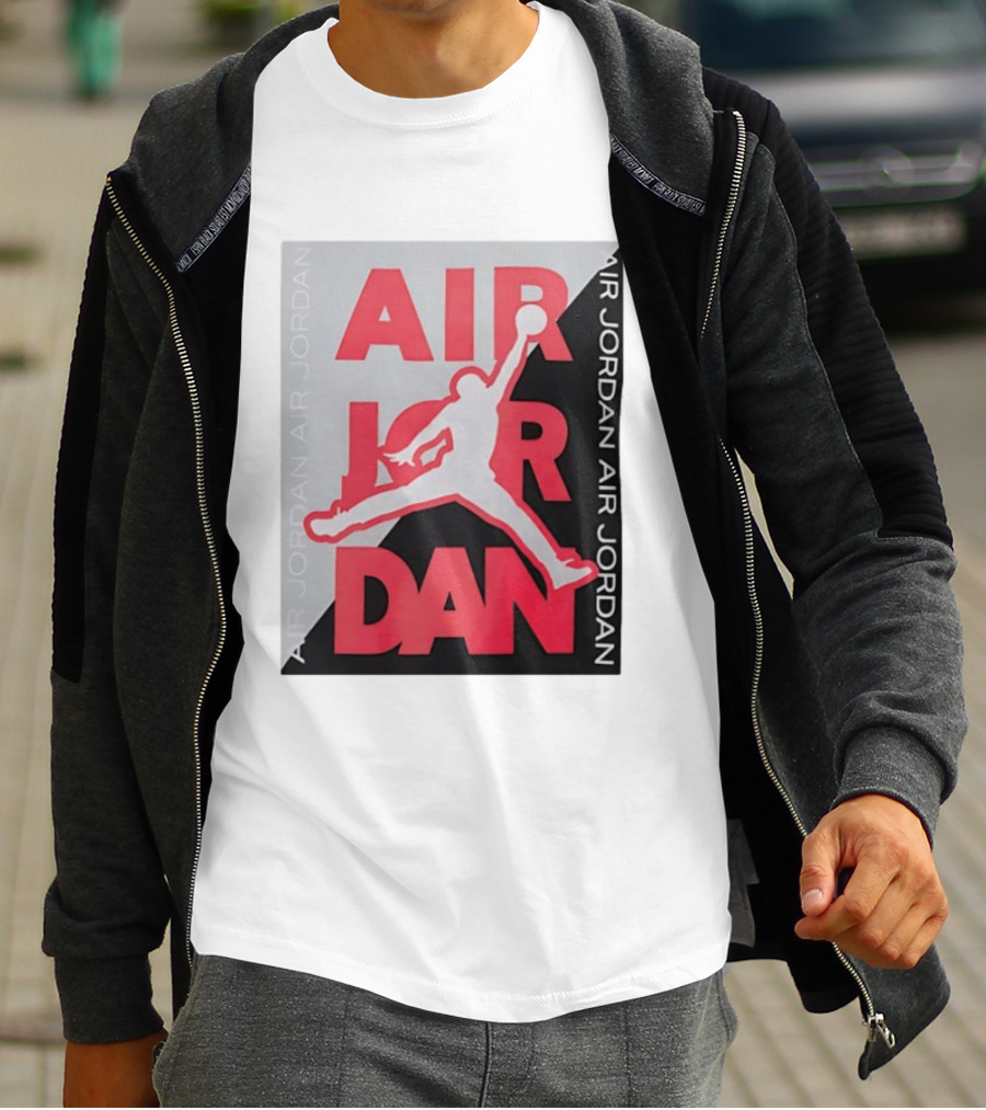 Air Jordan Repeat Jump Silhouette Red And Black T-Shirt