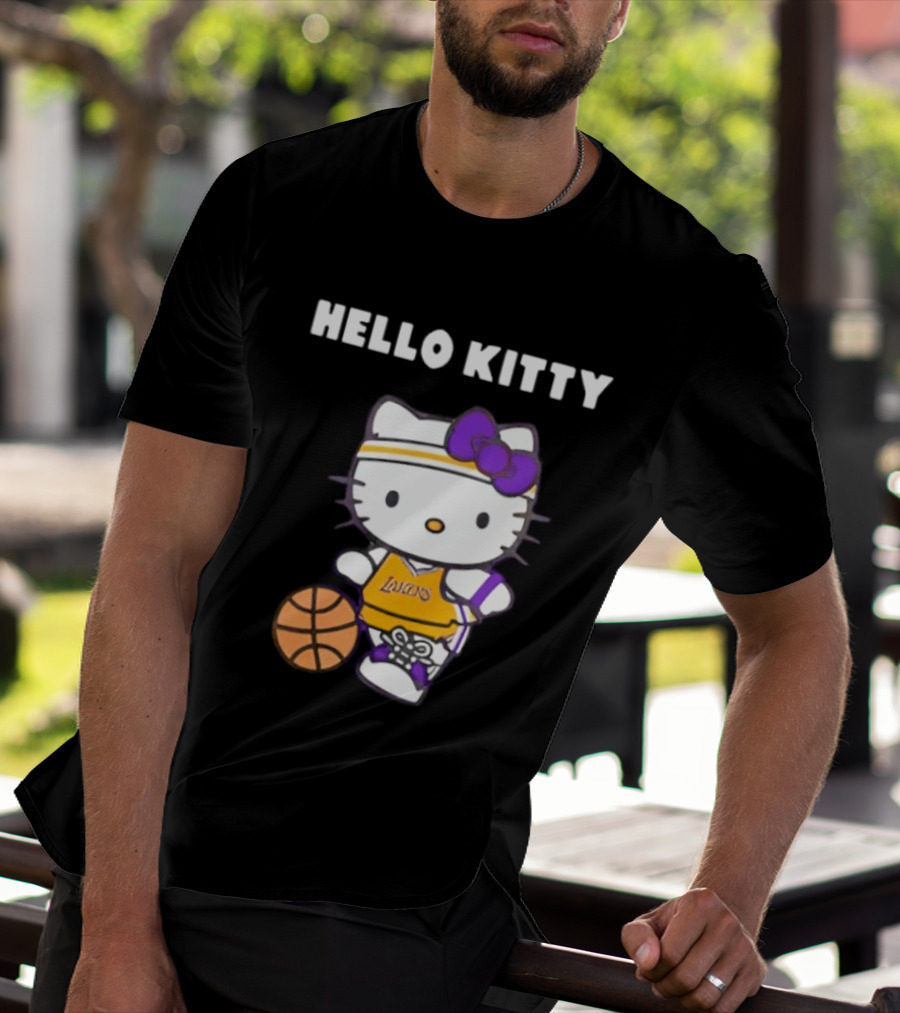 Los Angeles Lakers Hello Kitty Basketball Collaboration T-Shirt