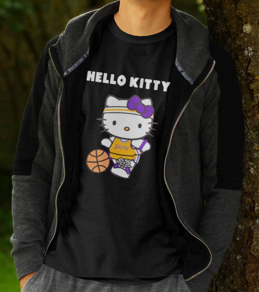 Los Angeles Lakers Hello Kitty Basketball Collaboration T-Shirt