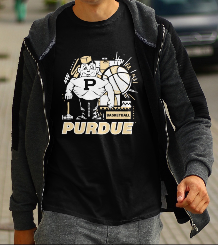 Purdue Basketball Mascot With Basketball T-Shirt