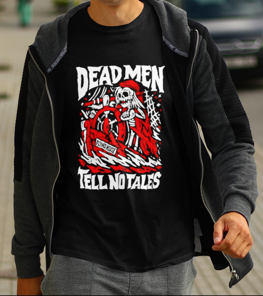 Dead Men Tell No Tales Skeleton Pirate Wheel T-Shirt