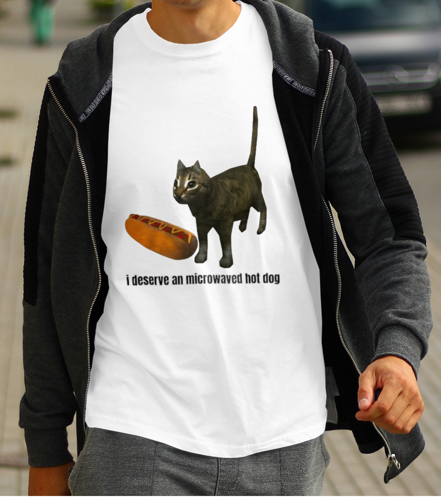 I Deserve An Microwaved Hot Dog Cat And Sausage Combo T-Shirt