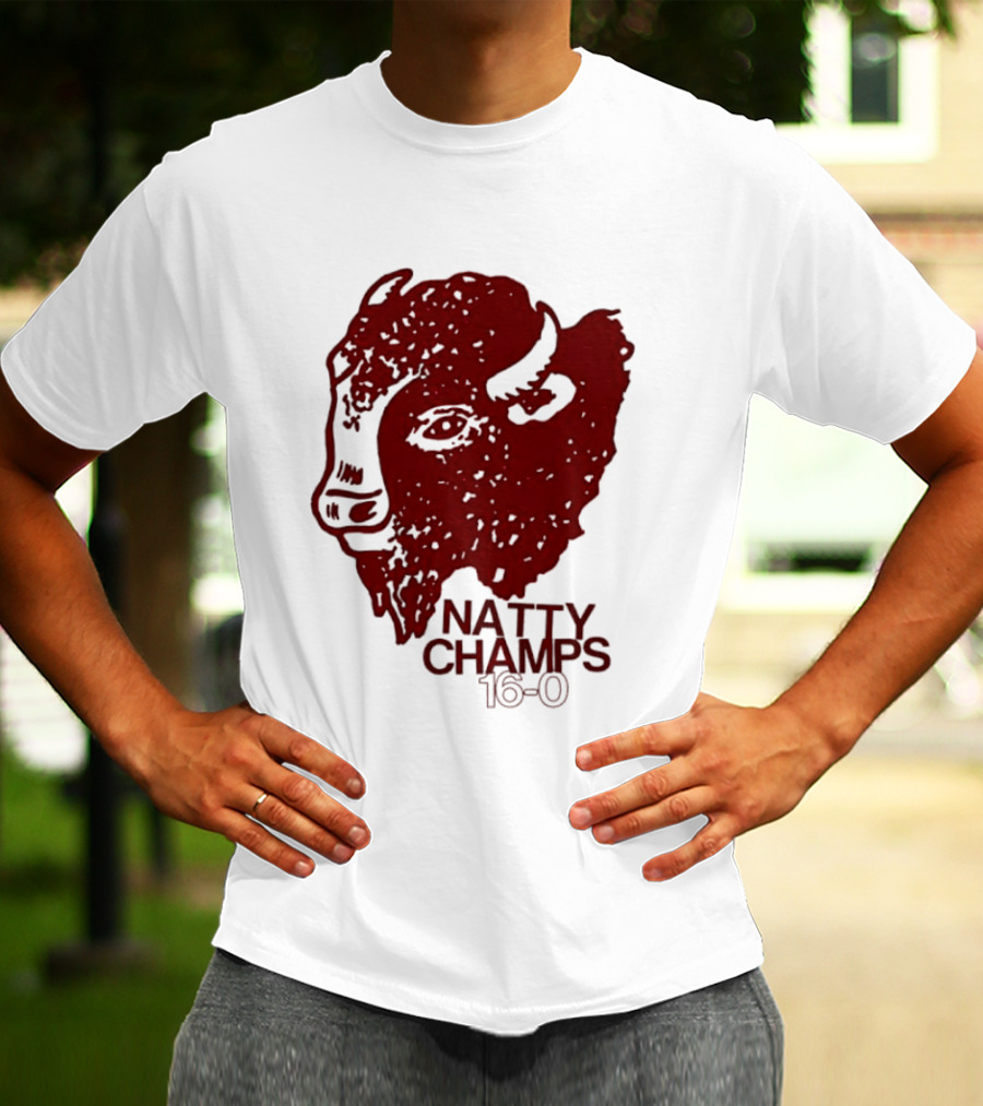 Indiana Hoosiers Natty Champs 16 0 Bison Head Celebration T-Shirt
