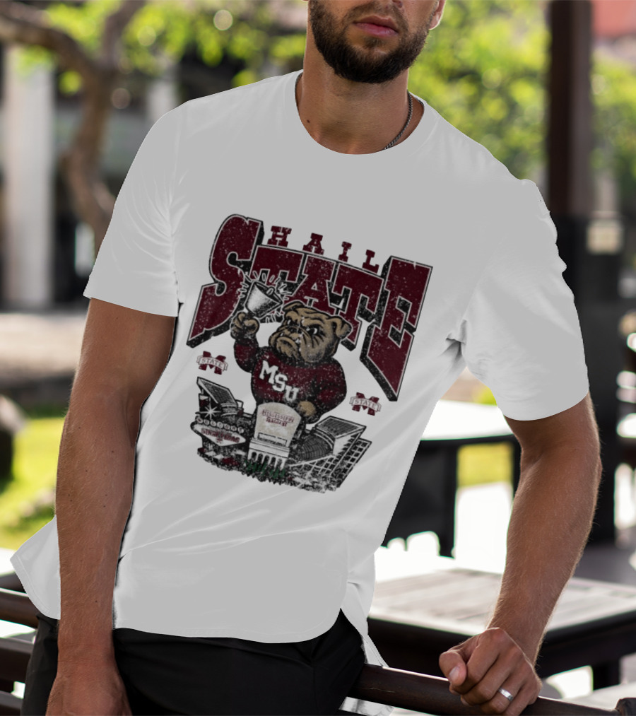 Hail State MSU Mississippi State Bulldogs Stadium Cowbell T-Shirt