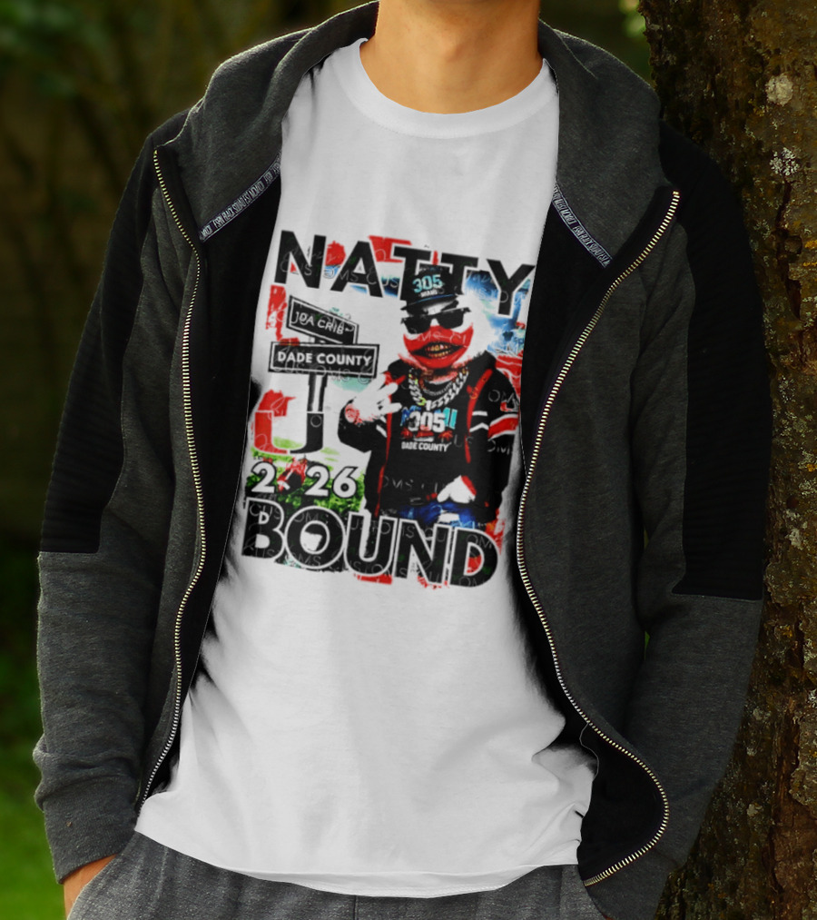 Natty Bound 2026 Miami Hurricanes Sebastian The Ibis Dade County Da Crib 305 T-Shirt