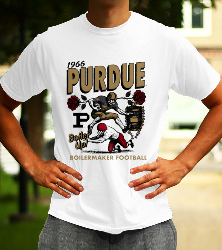 1966 Purdue Boilermaker Football Rose Bowl Boiler Up T-Shirt