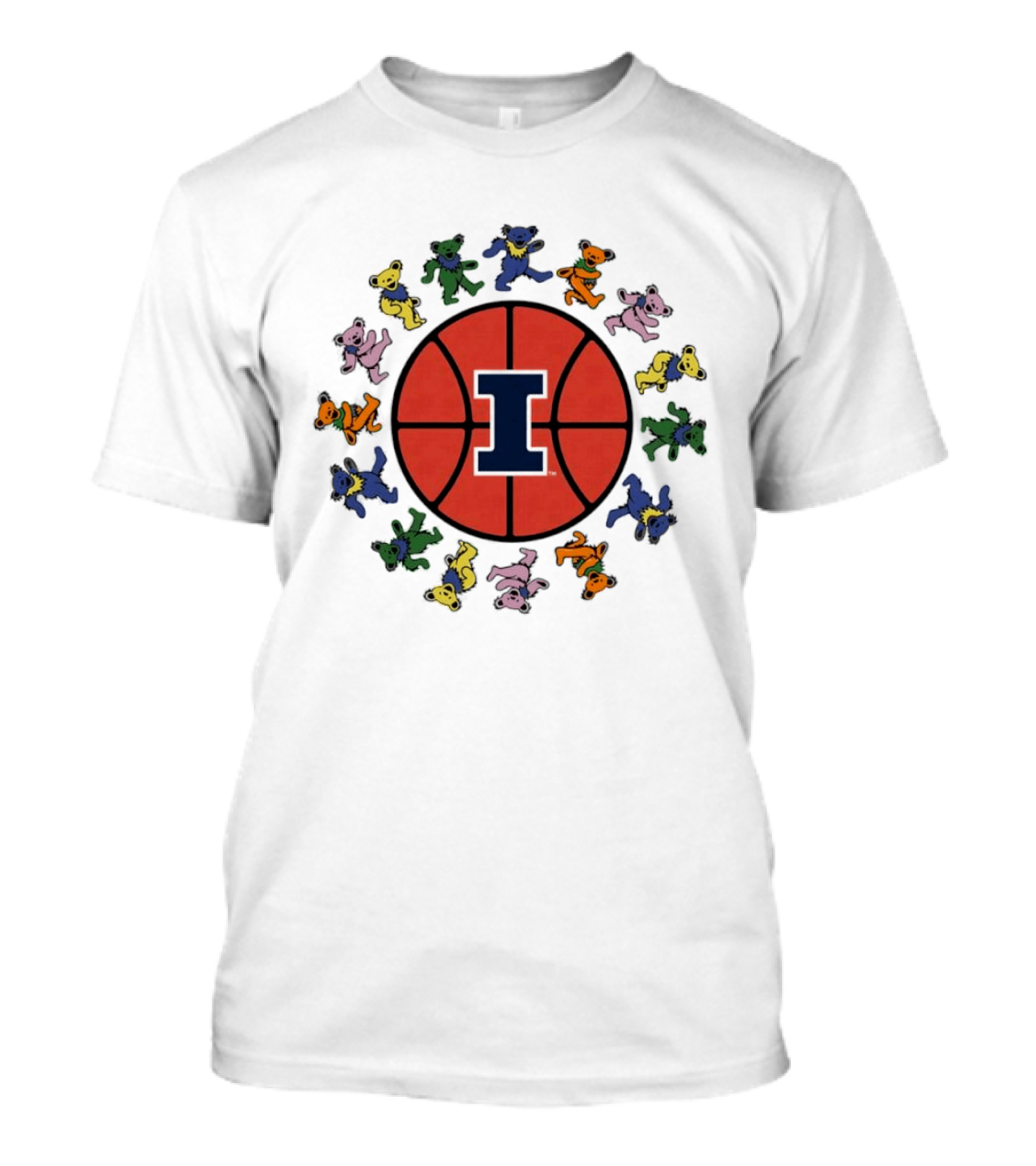 University Of Illinois Grateful Dead Bears Basketball T-Shirt