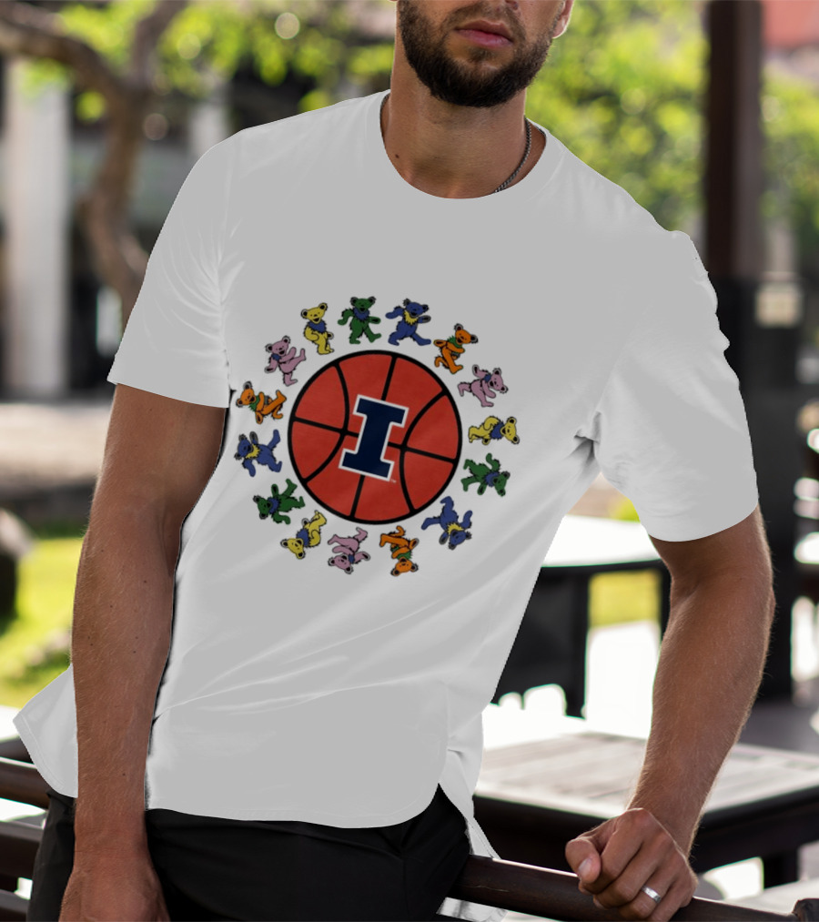 University Of Illinois Grateful Dead Bears Basketball T-Shirt