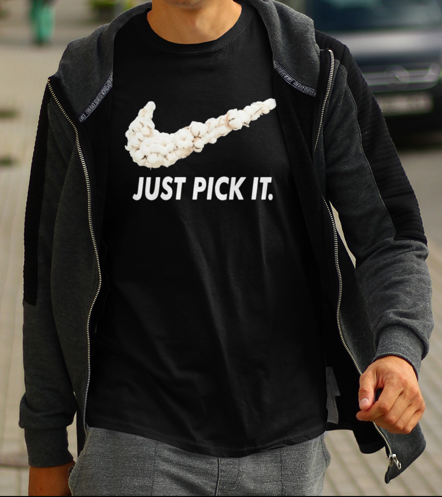 JUST PICK IT Cotton Swoosh T-Shirt